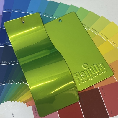 Lớp phủ bột ảo màu xanh chanh chrome phản chiếu Neon Áp dụng lớp phủ bột màu xanh lá cây