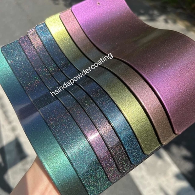 Metallic Electrostatic Powder Coating Illusion Transparent Colorful Glittering Sơn xịt